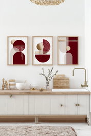 Wallity Conjunto de 3 Pinturas Decorativas Enmarcadas Multicolor